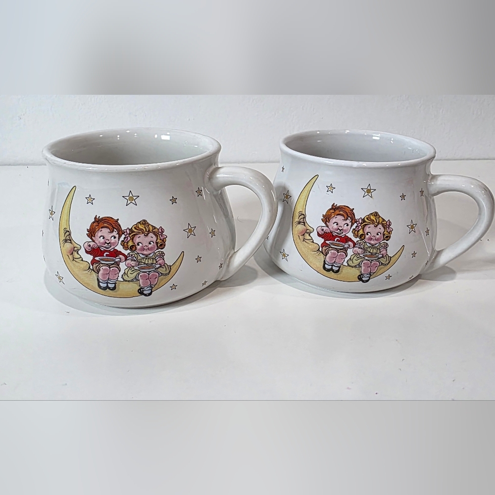 Vintage Campbell's Kids Soup Mug Cup Bowl 2001 by Houston Harvest Crescent Moon